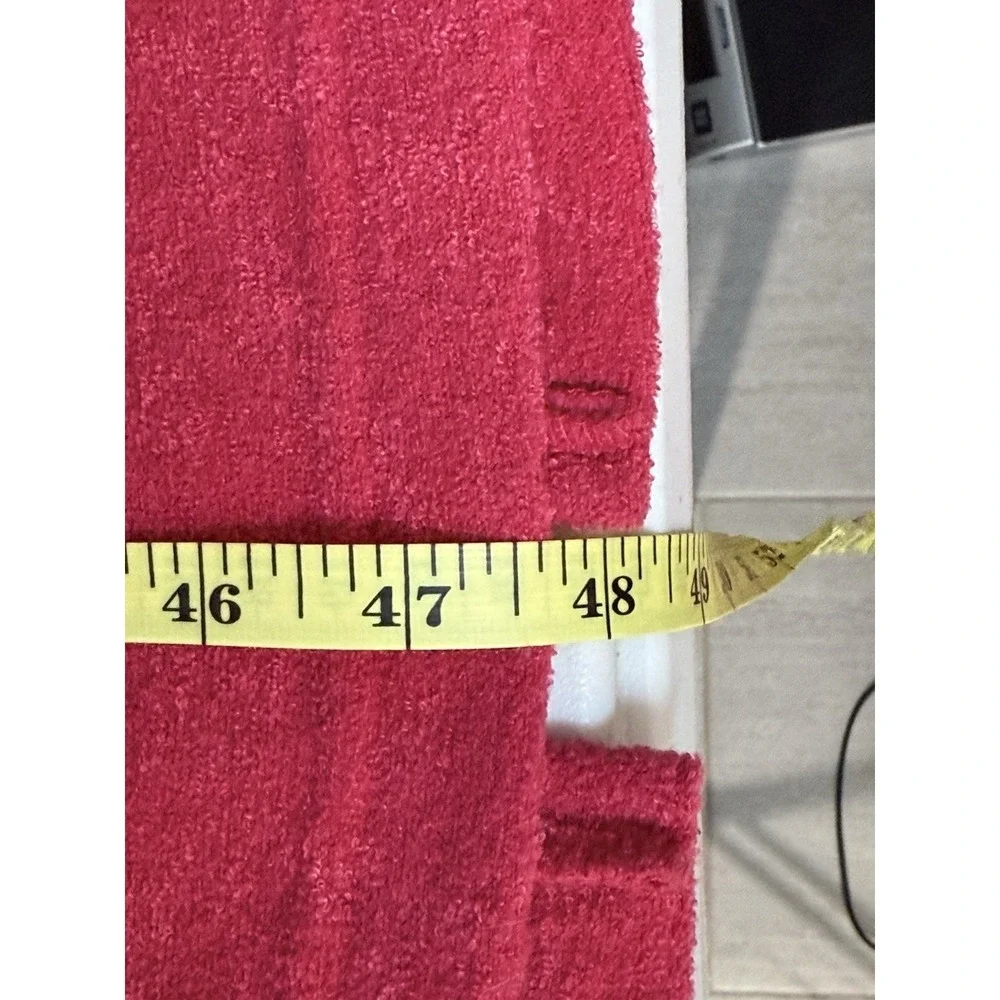 Miss Elaine Full Length Fleece Robe Womens M Red Zip Up Pockets Long Sleeve Cozy